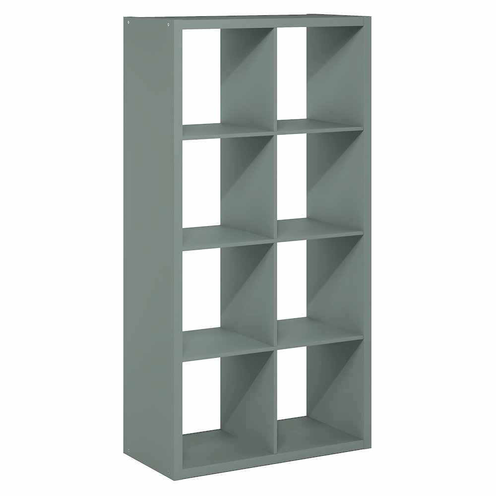 8-Cube Thick Frame Bookshelf, Horizontally & Vertically Reversible, Sage Green. Picture 1