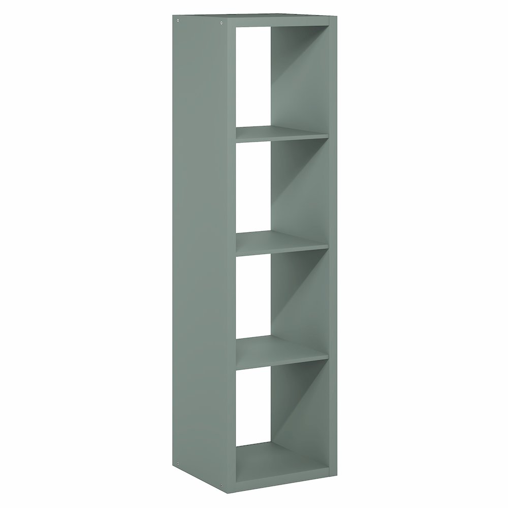 4-Cube Vertical Thick Frame Bookshelf, Sage Green. Picture 1