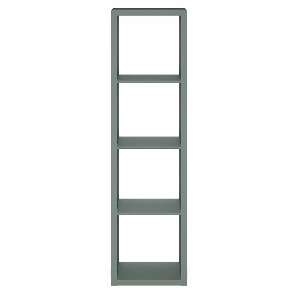 4-Cube Vertical Thick Frame Bookshelf, Sage Green. Picture 7