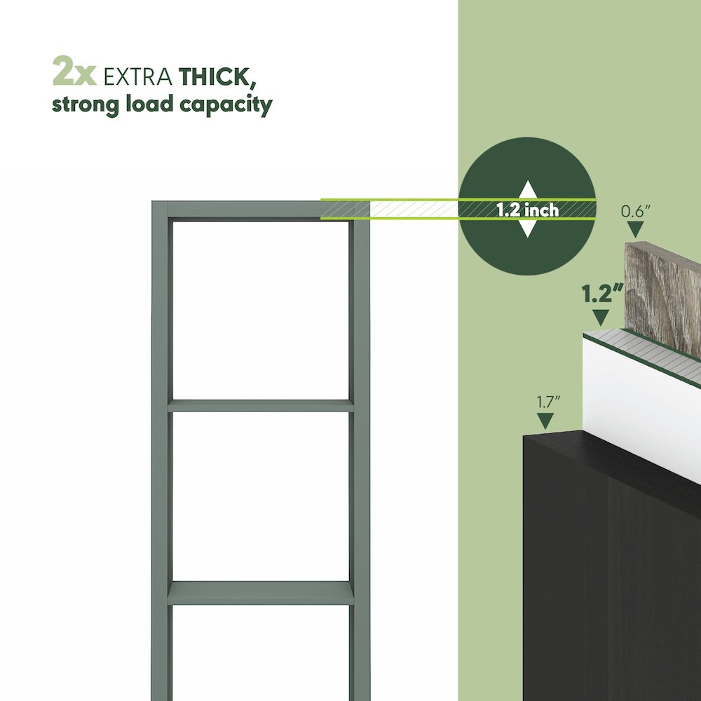5-Cube Vertical Thick Frame Bookshelf, Sage Green. Picture 5
