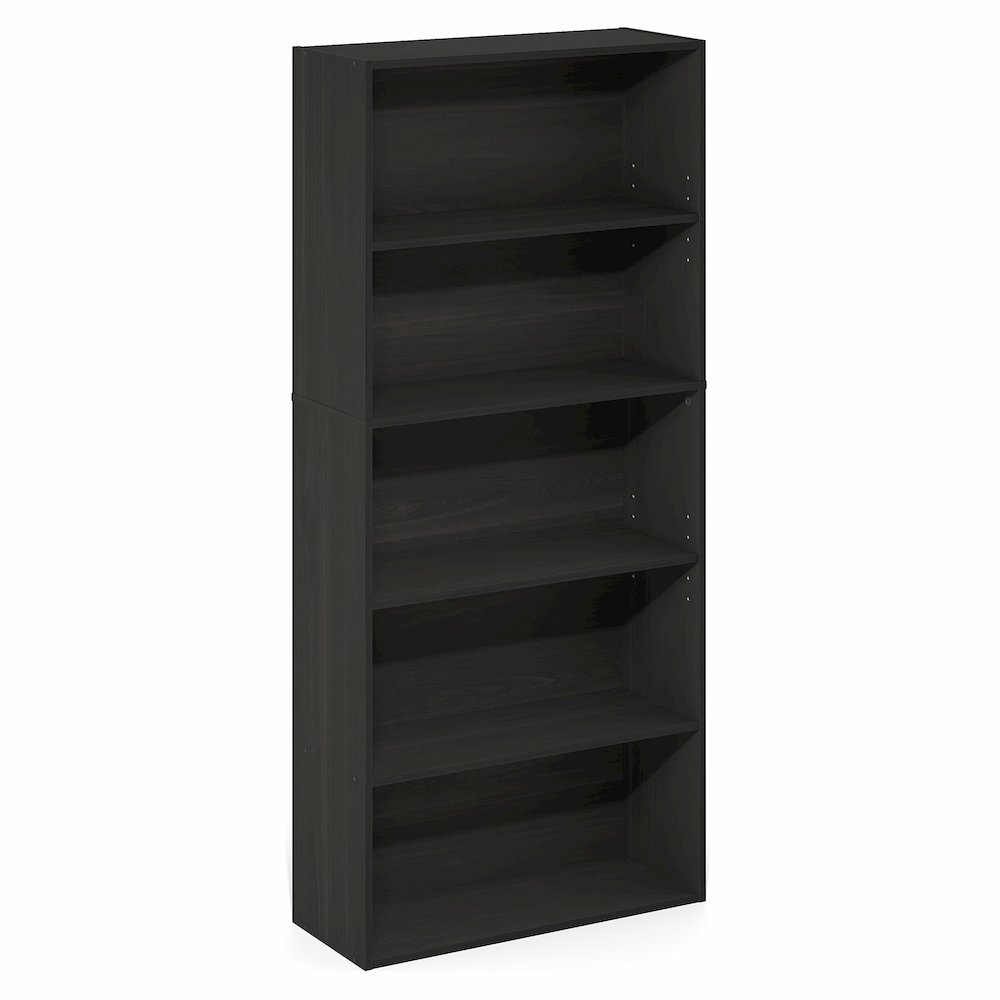 5-Tier Bookshelf, 52 Inch Tall Bookcase with Adjustable Shelf, Espresso. Picture 1