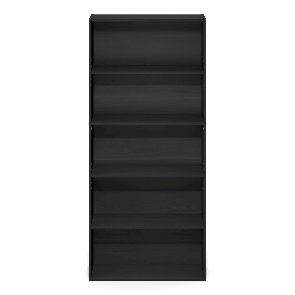 5-Tier Bookshelf, 52 Inch Tall Bookcase with Adjustable Shelf, Espresso. Picture 2