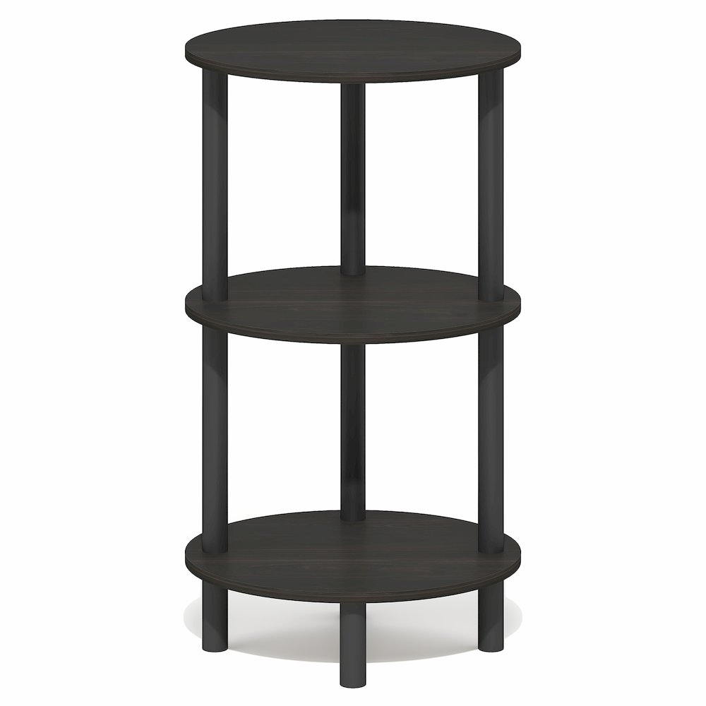 TURN-N-TUBE 3-Tier Oval Night Stand, Espresso. Picture 3