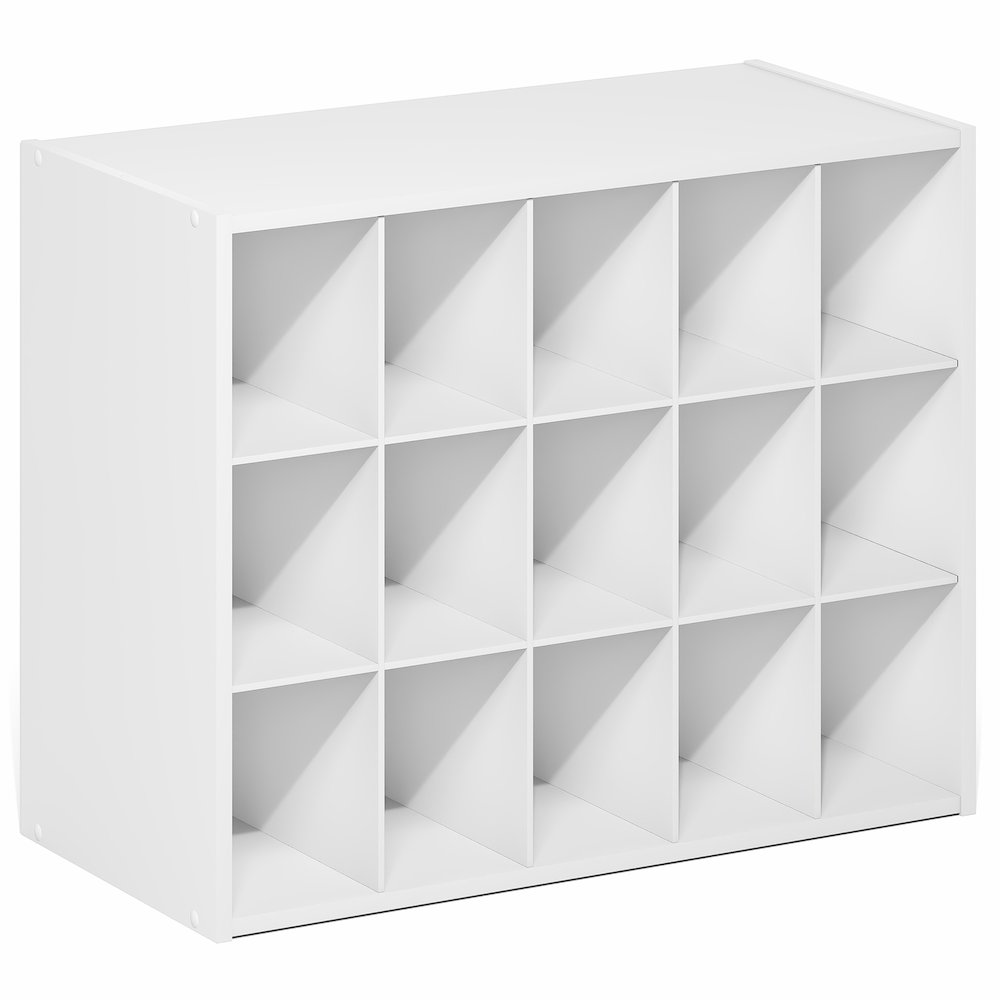 FANO Shoe Rack, 15-Cube Shoe Organizer, Stackable Shoe Storage, Black Dark Oak. Picture 1