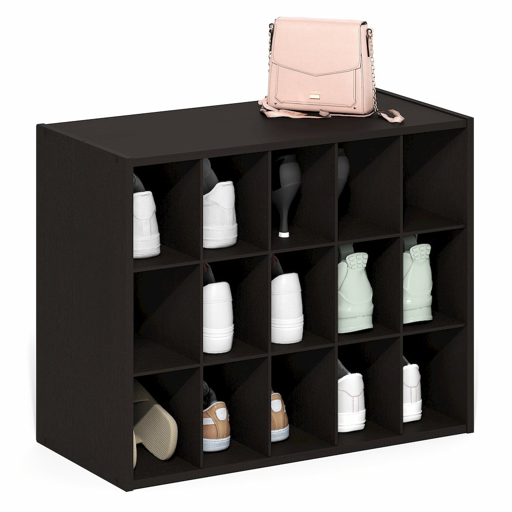 FANO Shoe Rack, 15-Cube Shoe Organizer, Stackable Shoe Storage, White. Picture 4