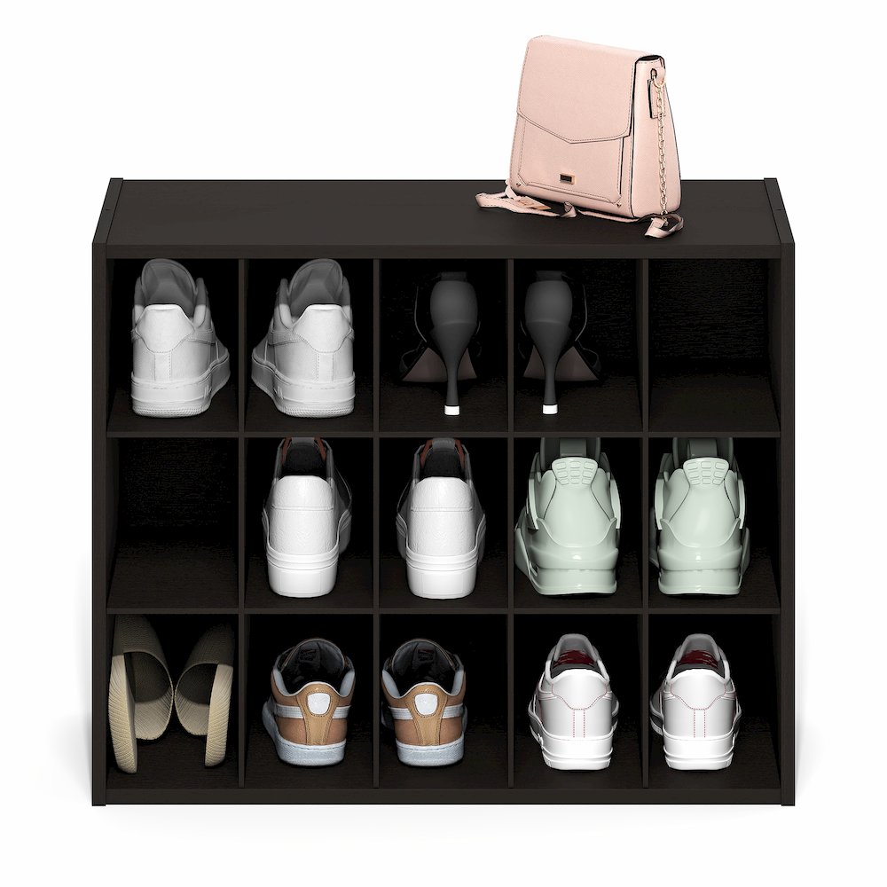 FANO Shoe Rack, 15-Cube Shoe Organizer, Stackable Shoe Storage, White. Picture 6