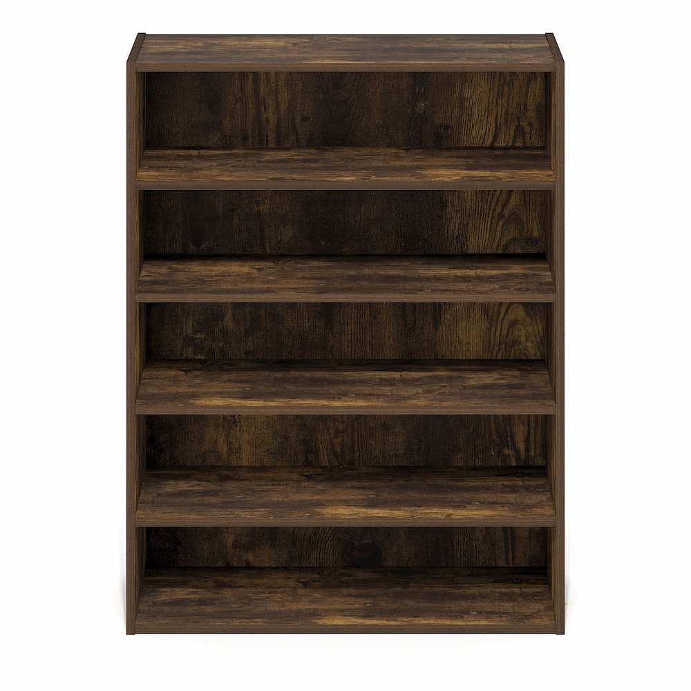 FANO Shoe Rack, 5-Tier Shoe Organizer, Stackable Shoe Storage, Amber Pine. Picture 2