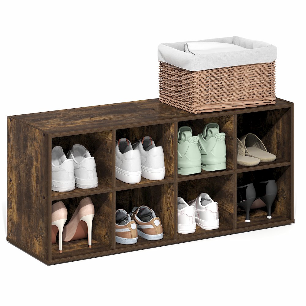 FANO Shoe Rack, 8-Cube Shoe Organizer, Stackable Shoe Storage, Amber Pine. Picture 4