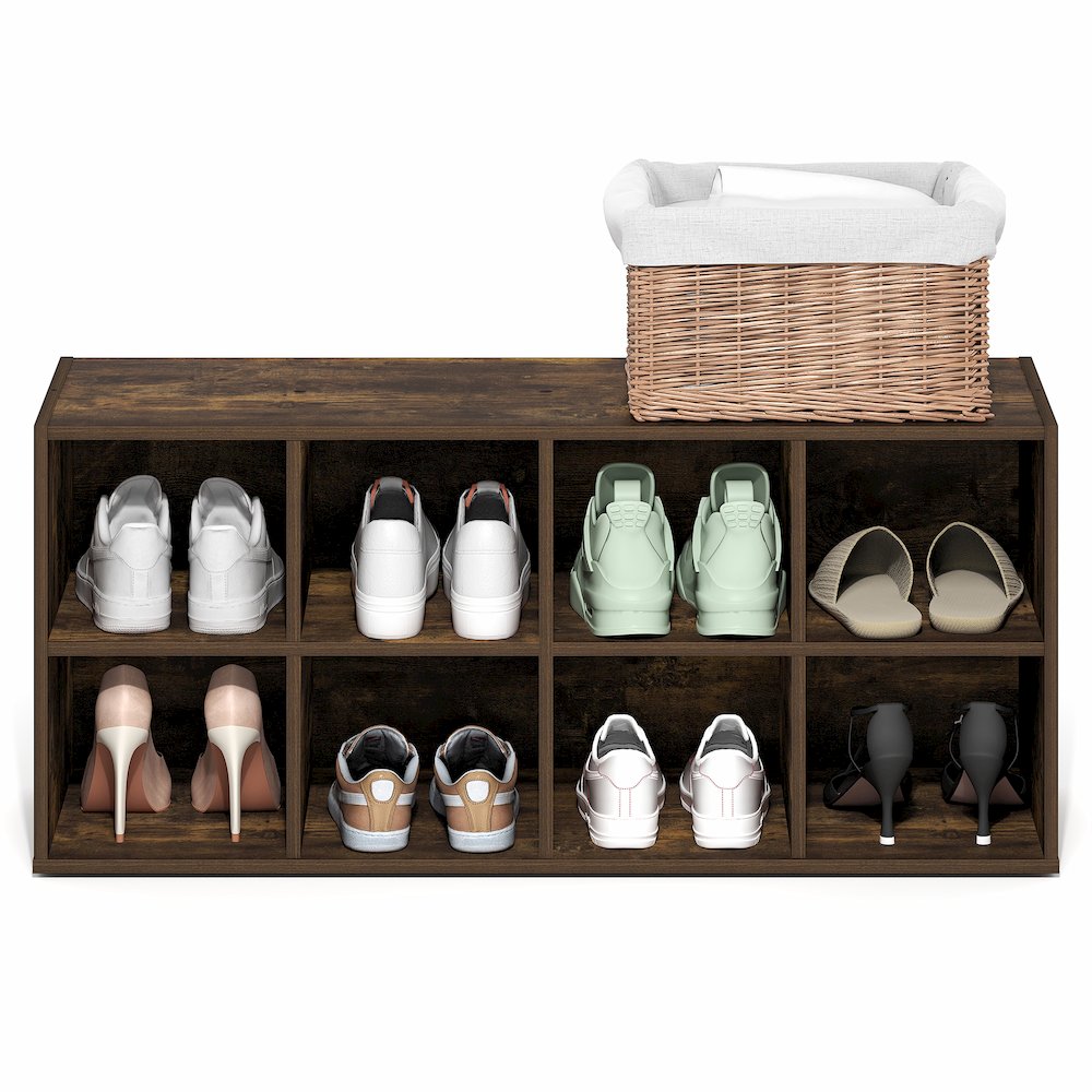 FANO Shoe Rack, 8-Cube Shoe Organizer, Stackable Shoe Storage, Amber Pine. Picture 6