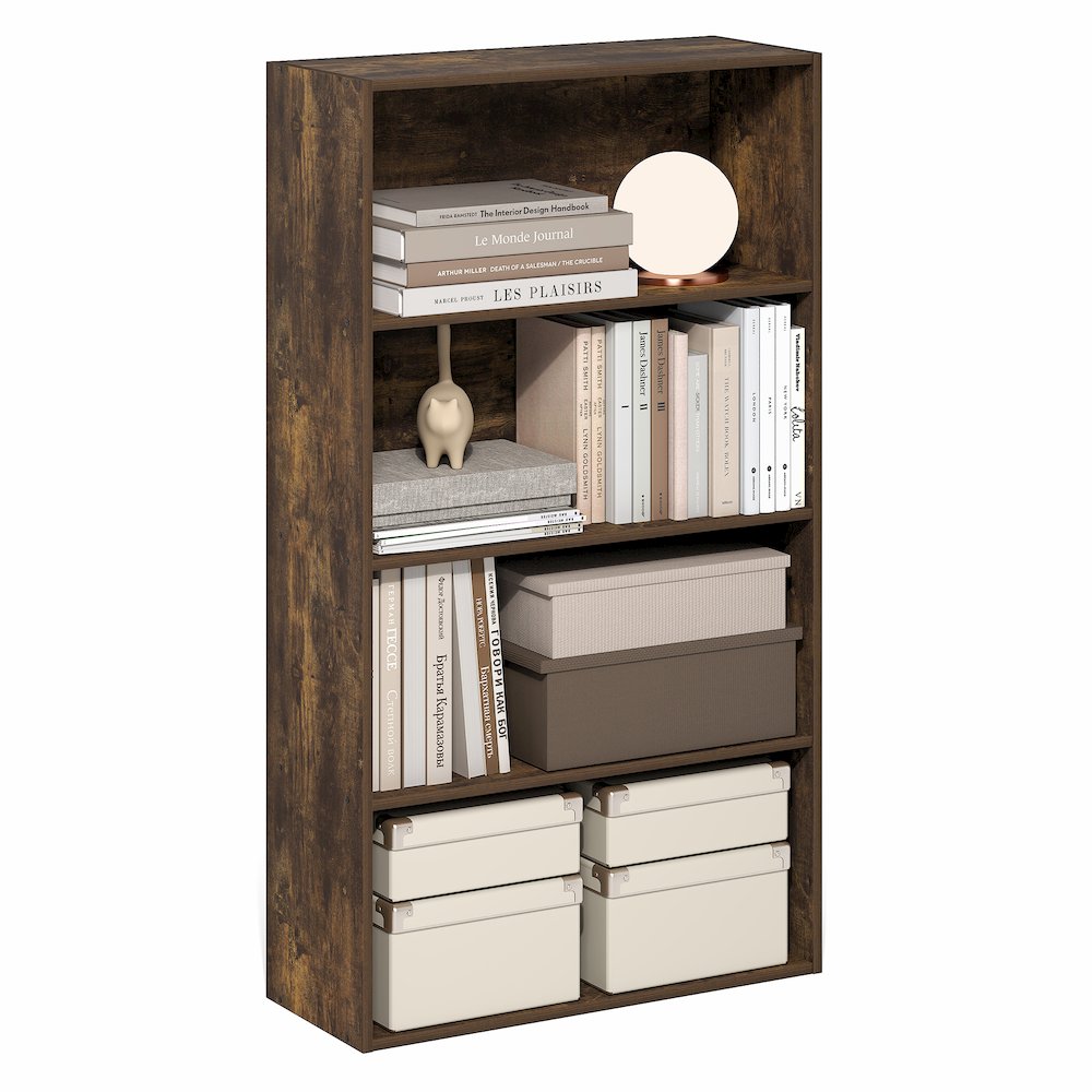 JAYA Book Shelf, 4-Tier Book Shelf, Standing Bookshelf, 9.5 x 23.6 x 41.9. Picture 5