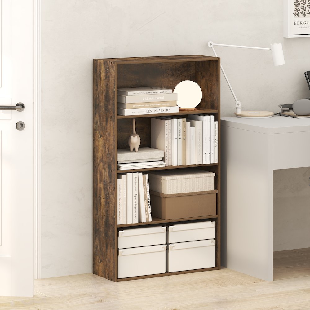 JAYA Book Shelf, 4-Tier Book Shelf, Standing Bookshelf, 9.5 x 23.6 x 41.9. Picture 2