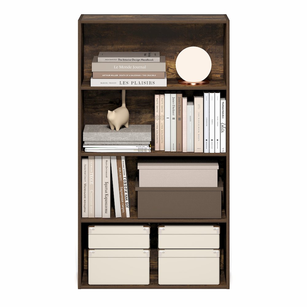 JAYA Book Shelf, 4-Tier Book Shelf, Standing Bookshelf, 9.5 x 23.6 x 41.9. Picture 4
