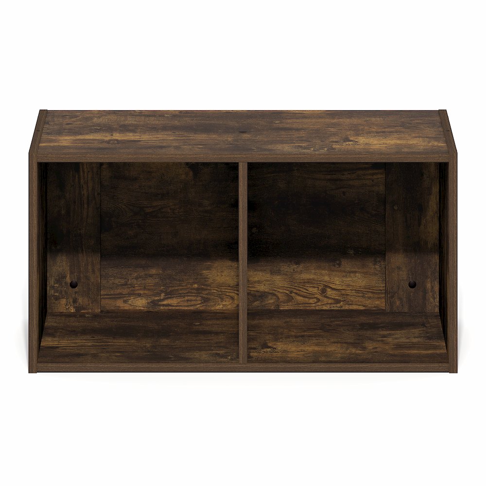 FANO 2-Cube Floating Shelves for Wall, Standing Bookshelf, Amber Pine. Picture 2