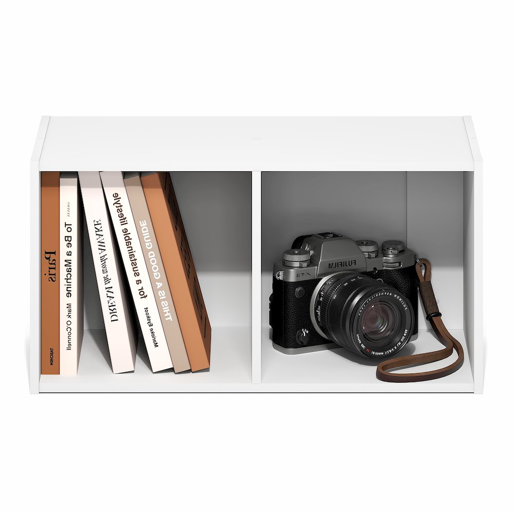 FANO 2-Cube Floating Shelves for Wall, Standing Bookshelf, White. Picture 6