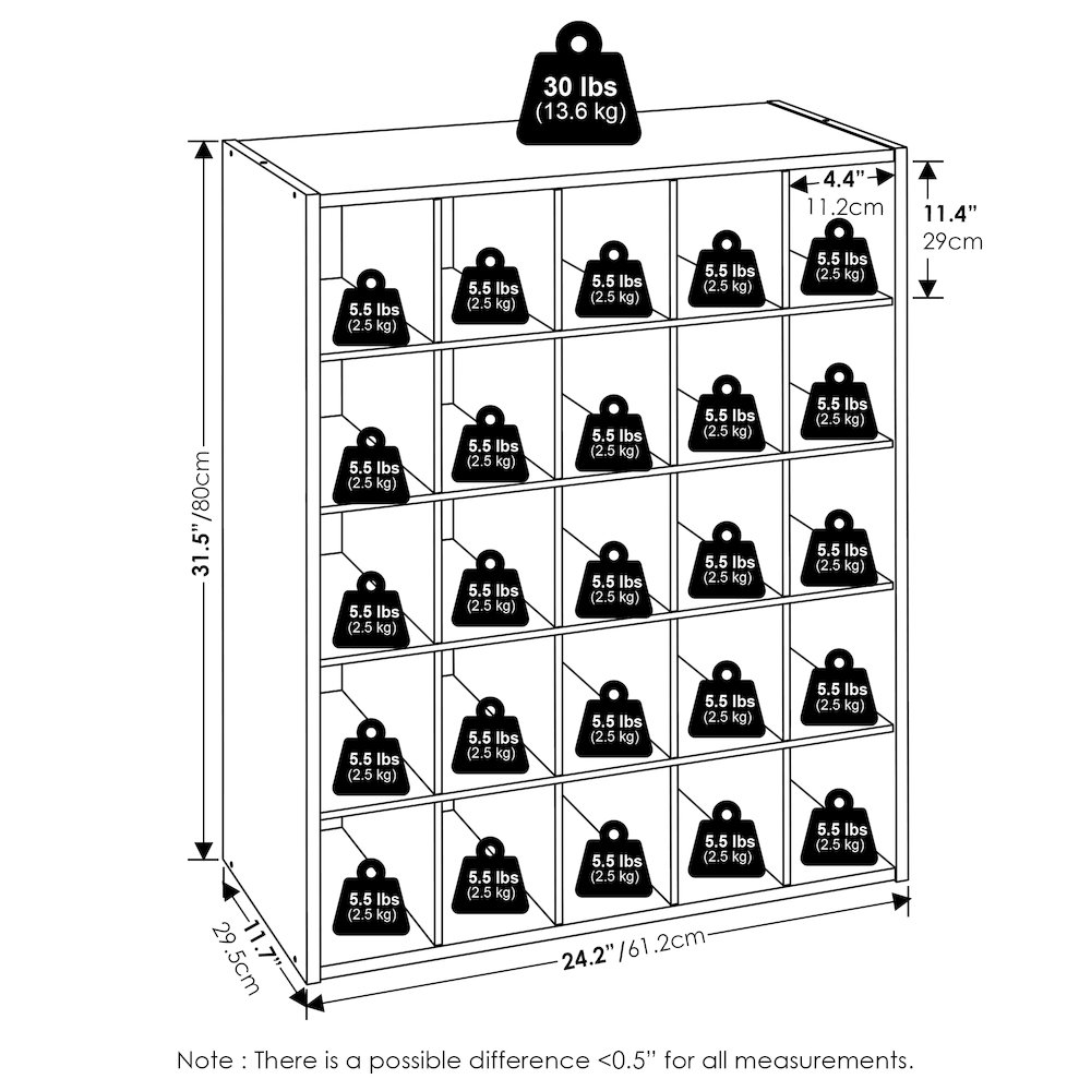 FANO Shoe Rack, 25-Cube Shoe Organizer, Stackable Shoe Organizer, Amber Pine. Picture 6