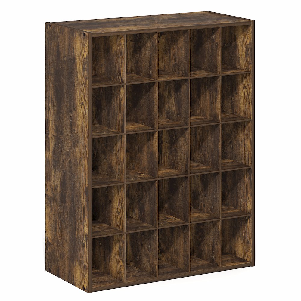 FANO Shoe Rack, 25-Cube Shoe Organizer, Stackable Shoe Organizer, Amber Pine. Picture 1
