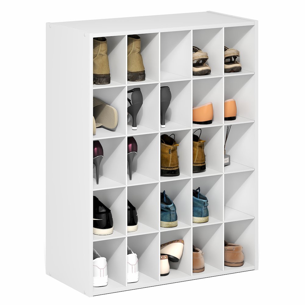 FANO Shoe Rack, 25-Cube Shoe Organizer, Stackable Shoe Organizer, White. Picture 4