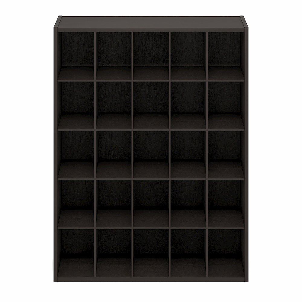 FANO Shoe Rack, 25-Cube Shoe Organizer, Stackable Shoe Organizer, Black Dark Oak. Picture 2