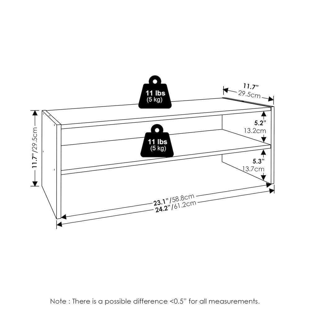 FANO Shoe Rack, 24-Inch Width Shoe Organizer, Stackable Shoe Storage, Amber Pine. Picture 5