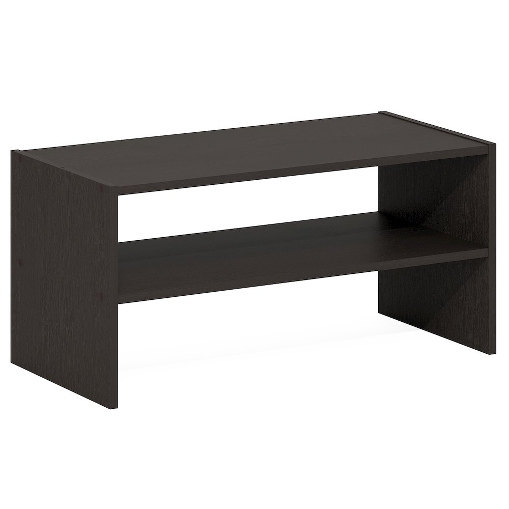 Shoe Rack, 24-Inch Width Shoe Organizer, Stackable Shoe Storage, Black Dark Oak. Picture 1