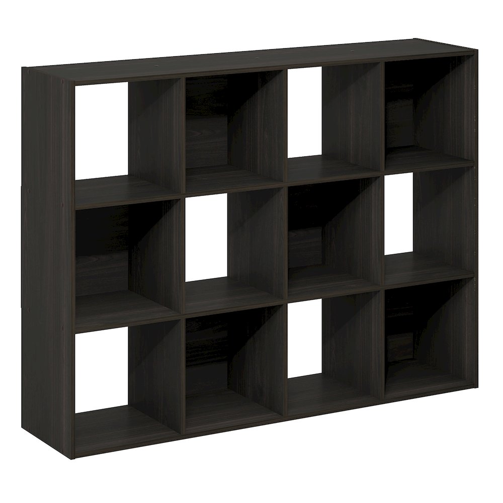 PELLI Book Shelf, 12-Cube Bookshelf, Cube Storage Organizer Bookcase, Espresso. Picture 1