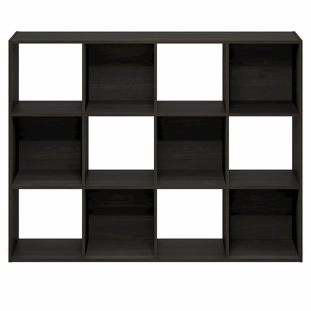 PELLI Book Shelf, 12-Cube Bookshelf, Cube Storage Organizer Bookcase, Espresso. Picture 2