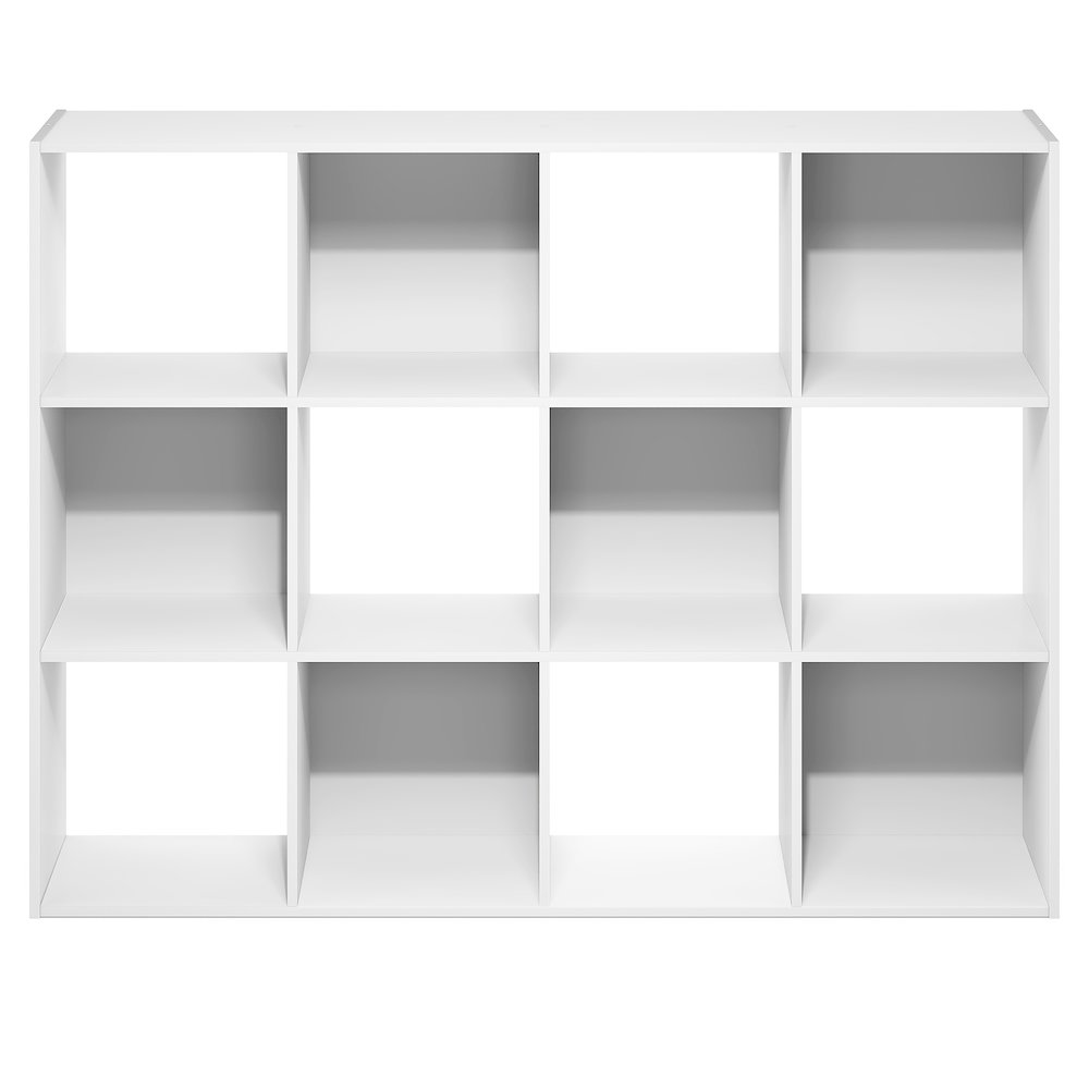 PELLI Book Shelf, 12-Cube Bookshelf, Cube Storage Organizer Bookcase, White. Picture 2