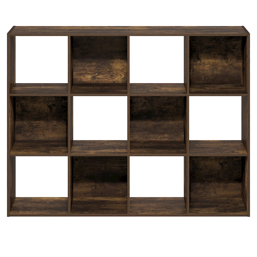 PELLI Book Shelf, 12-Cube Bookshelf, Cube Storage Organizer Bookcase, Amber Pine. Picture 2