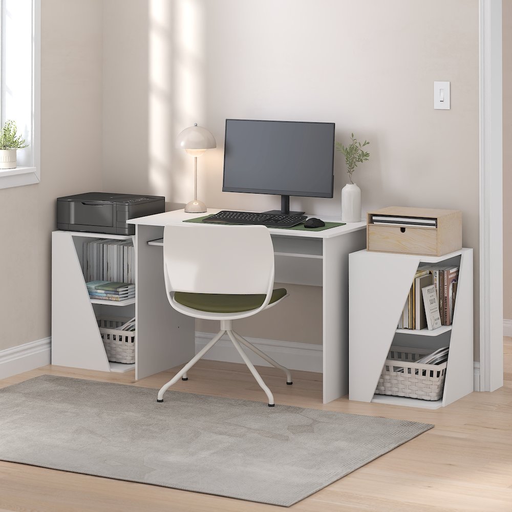 Stackable 2-in-1 Bookshelf, 4-Tier Corner Bookcase with Display Shelf. Picture 5