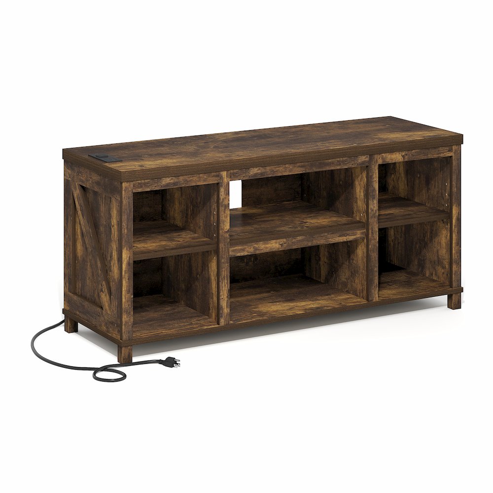 3-Tier Entertainment Center for TV up to 55 Inch with USB Ports & Power Outlets. Picture 6