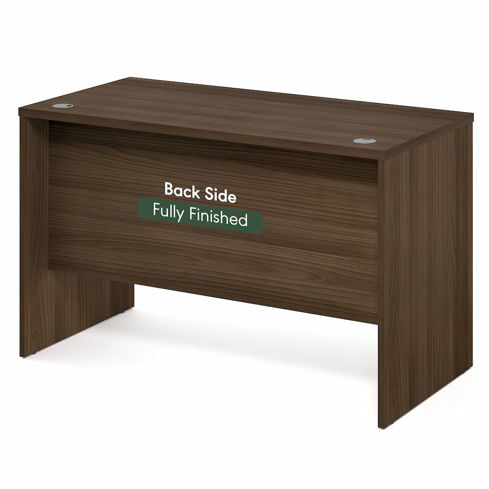47 Inch Rectangular Executive Desk with Modesty Panel, Modern Walnut. Picture 5