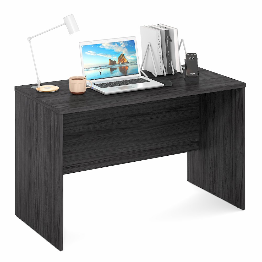 47 Inch Rectangular Executive Desk with Modesty Panel, Coastal Grey. Picture 3