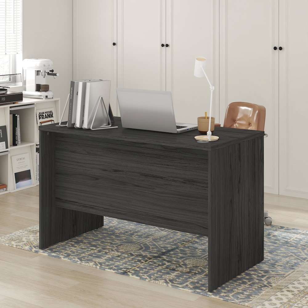 47 Inch Rectangular Executive Desk with Modesty Panel, Coastal Grey. Picture 6