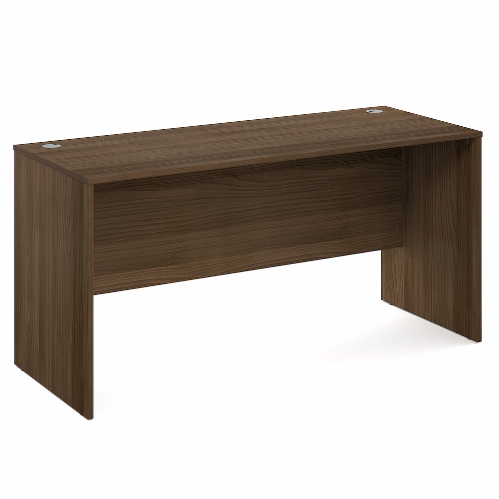 60 Inch Rectangular Executive Desk with Modesty Panel, Modern Walnut. Picture 1