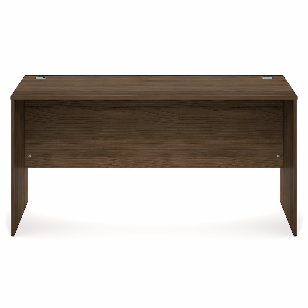 60 Inch Rectangular Executive Desk with Modesty Panel, Modern Walnut. Picture 2