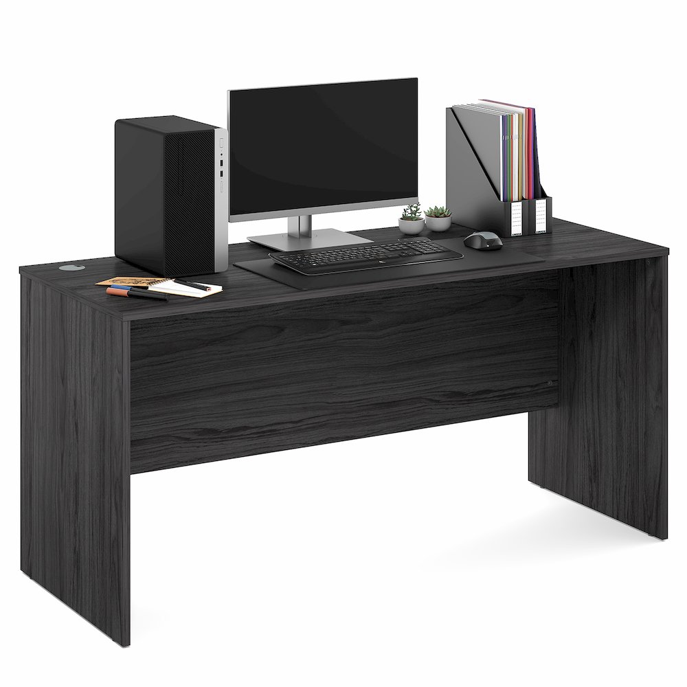 60 Inch Rectangular Executive Desk with Modesty Panel, Coastal Grey. Picture 3