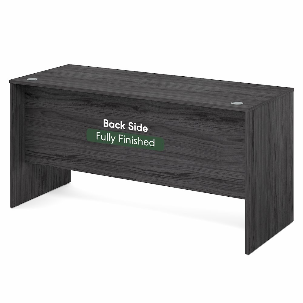 60 Inch Rectangular Executive Desk with Modesty Panel, Coastal Grey. Picture 5