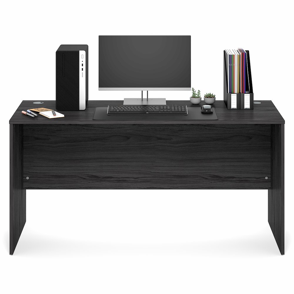 60 Inch Rectangular Executive Desk with Modesty Panel, Coastal Grey. Picture 4