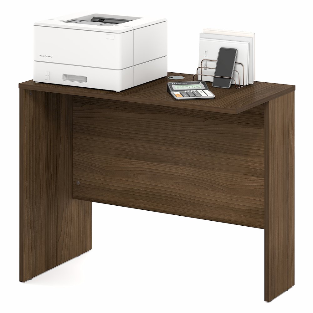 35 Inch Rectangular Desk Return for Executive Desk, Modern Walnut. Picture 4