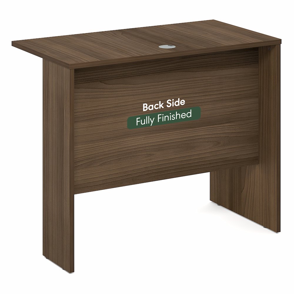 35 Inch Rectangular Desk Return for Executive Desk, Modern Walnut. Picture 5
