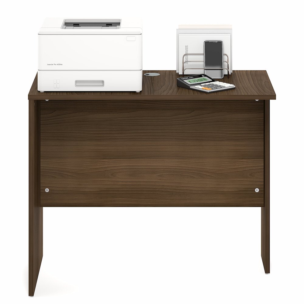 35 Inch Rectangular Desk Return for Executive Desk, Modern Walnut. Picture 3