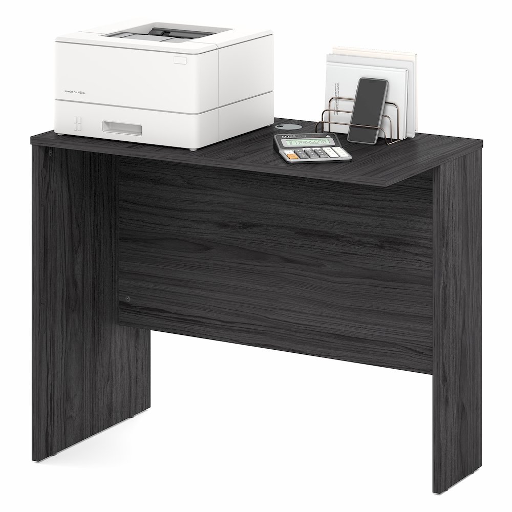 35 Inch Rectangular Desk Return for Executive Desk, Coastal Grey. Picture 3