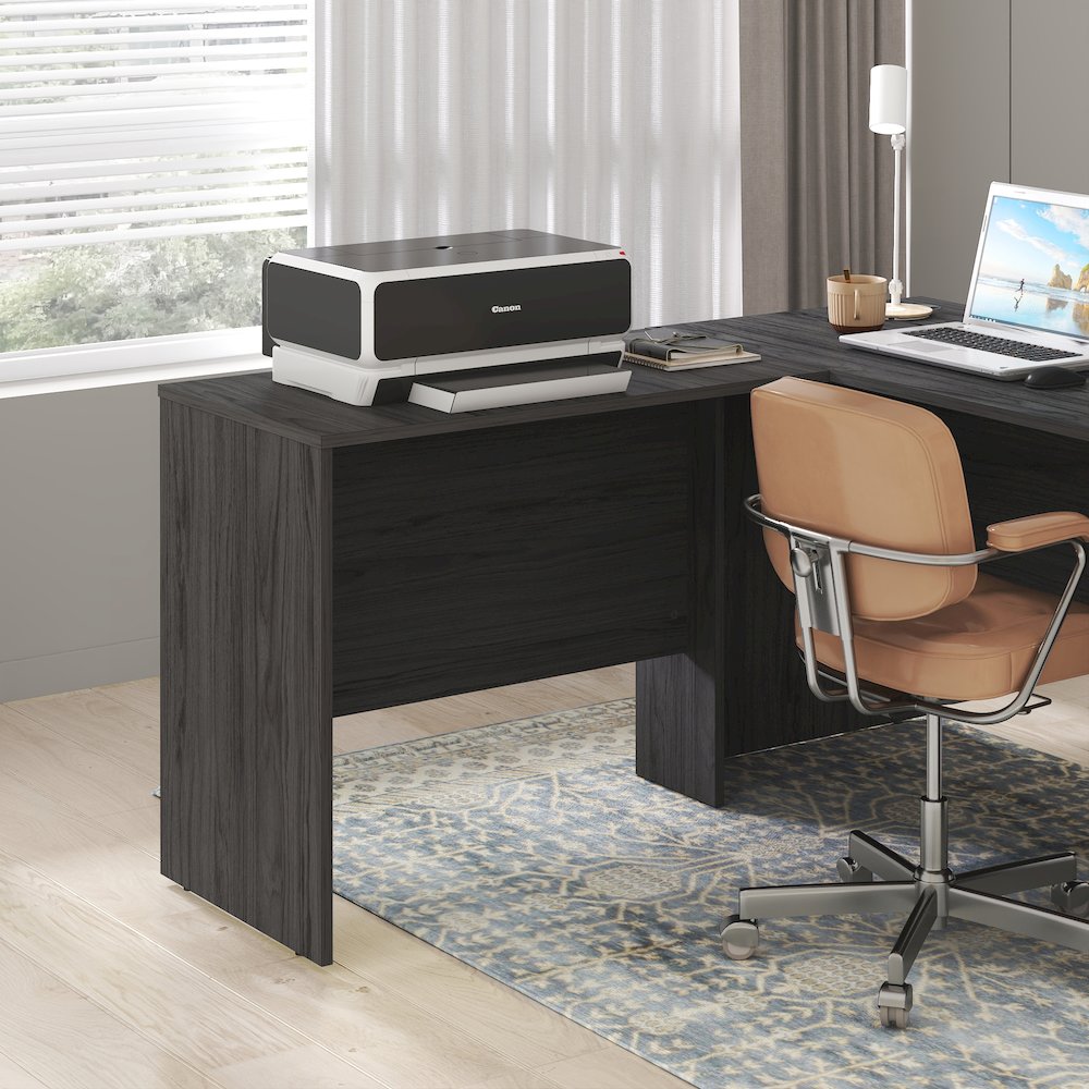 35 Inch Rectangular Desk Return for Executive Desk, Coastal Grey. Picture 6