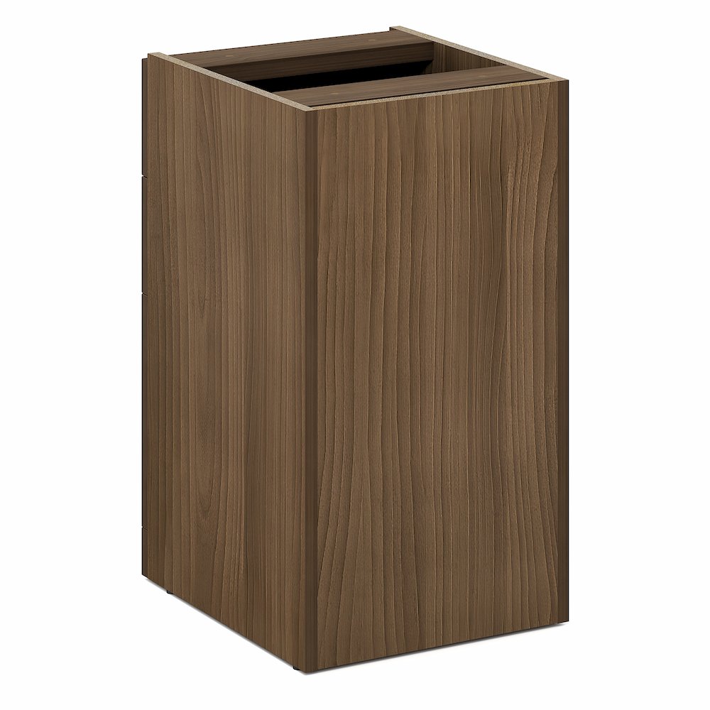 3-Drawer Fixed Pedestal Filing Cabinet, Soft-Close Drawers, Modern Walnut. Picture 5