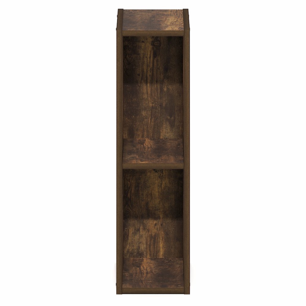 2-Tier Narrow Bookshelf, Bookcase with 6-In Width Storage Shelf, Amber Pine. Picture 2