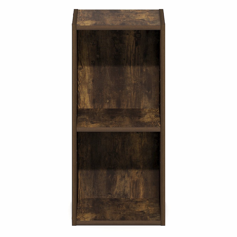 2-Tier Narrow Bookshelf, Bookcase with 10-In Width Storage Shelf, Amber Pine. Picture 2