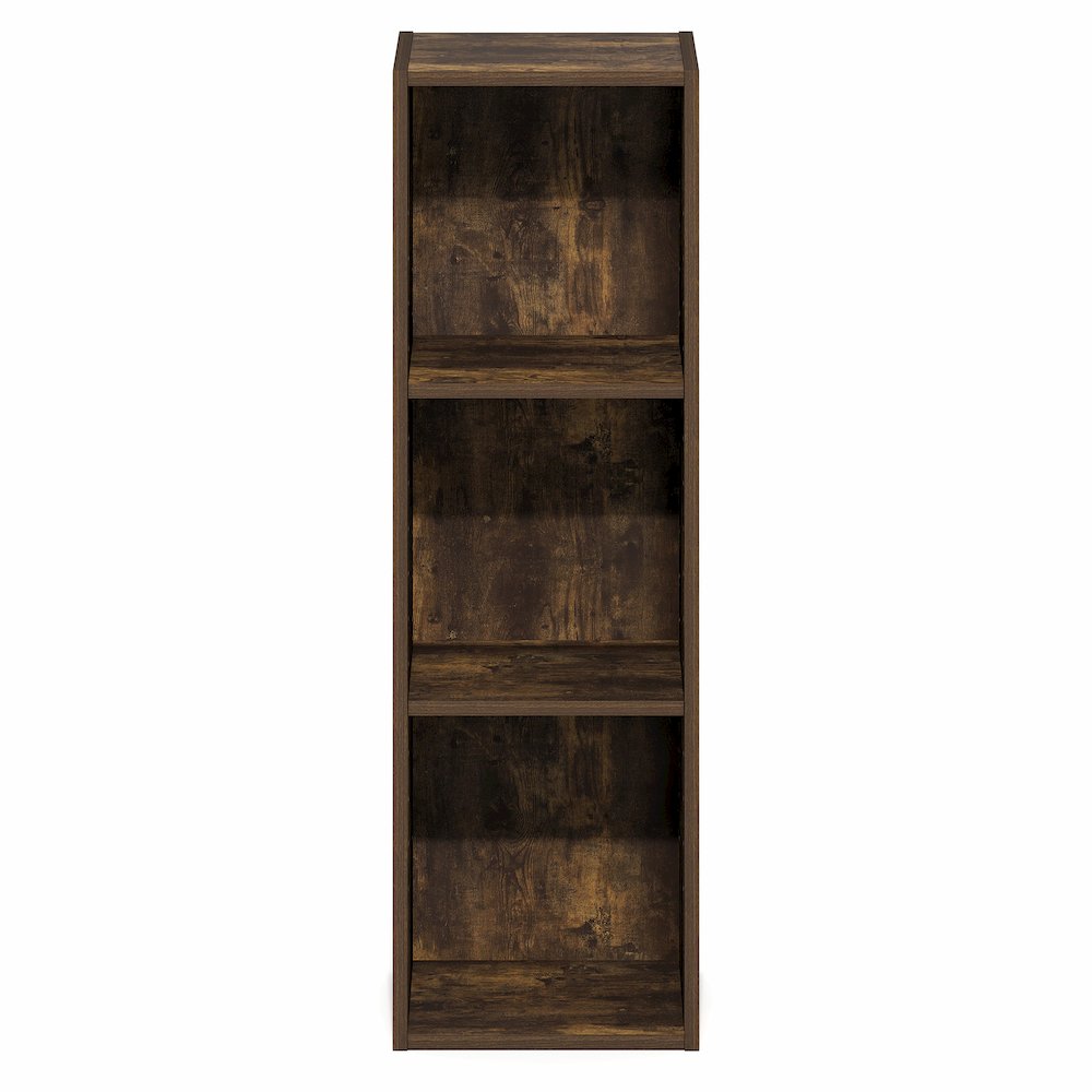 3-Tier Narrow Bookshelf, Bookcase with 10-In Width Storage Shelf, Amber Pine. Picture 2