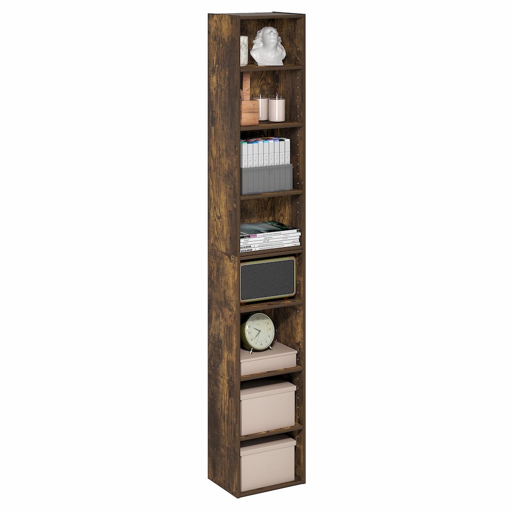 8-Tier Bookshelf, Bookcase with Open Shelf, Amber Pine. Picture 5