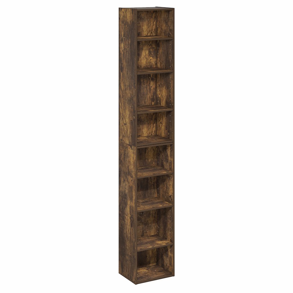 8-Tier Bookshelf, Bookcase with Open Shelf, Amber Pine. Picture 1