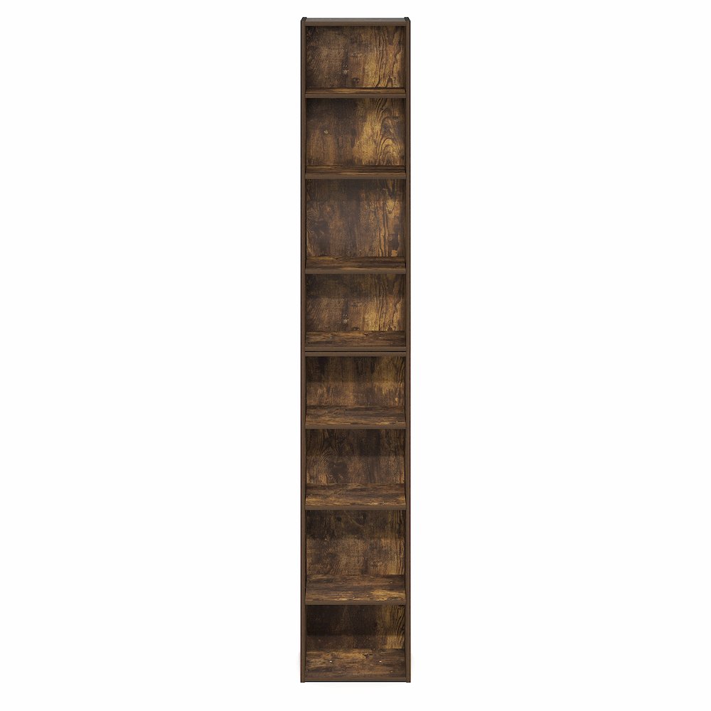 8-Tier Bookshelf, Bookcase with Open Shelf, Amber Pine. Picture 2